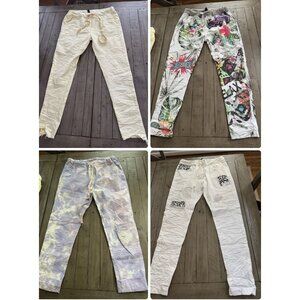 VENTI6 Size Small Lot Bundle of 4 Pairs Crinkle Jogger Pants Printed Tie Dye